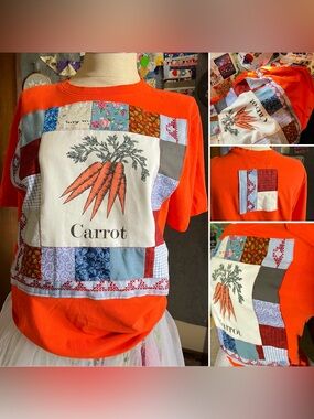 Carrots Quilt TShirt Orange